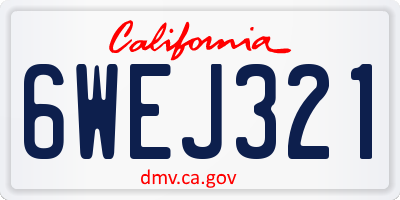 CA license plate 6WEJ321