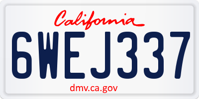 CA license plate 6WEJ337