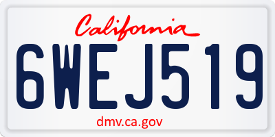 CA license plate 6WEJ519