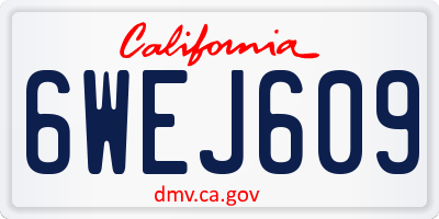 CA license plate 6WEJ609