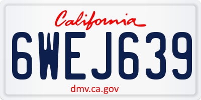 CA license plate 6WEJ639