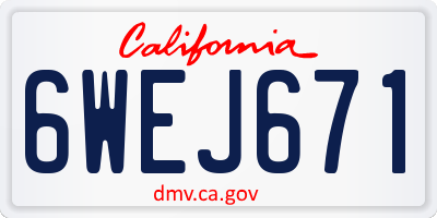 CA license plate 6WEJ671