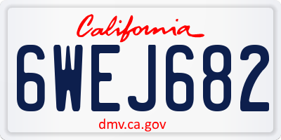 CA license plate 6WEJ682
