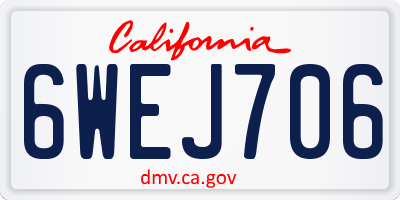 CA license plate 6WEJ706