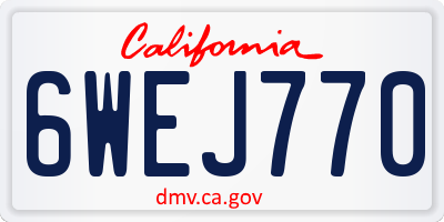 CA license plate 6WEJ770