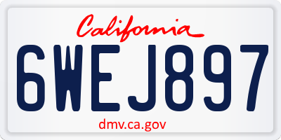 CA license plate 6WEJ897