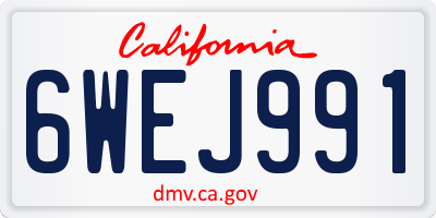 CA license plate 6WEJ991