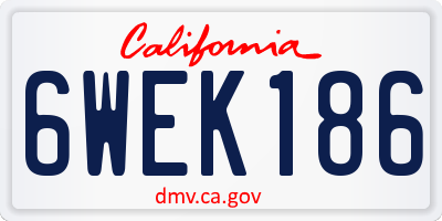 CA license plate 6WEK186
