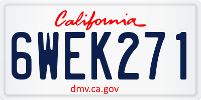 CA license plate 6WEK271