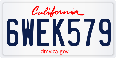 CA license plate 6WEK579
