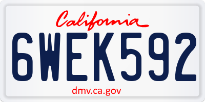CA license plate 6WEK592