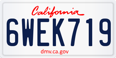 CA license plate 6WEK719