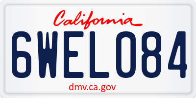 CA license plate 6WEL084