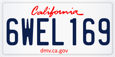 CA license plate 6WEL169