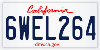 CA license plate 6WEL264