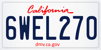 CA license plate 6WEL270