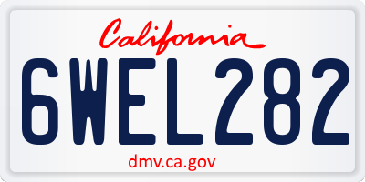 CA license plate 6WEL282