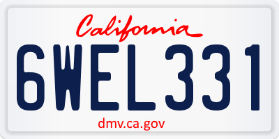CA license plate 6WEL331