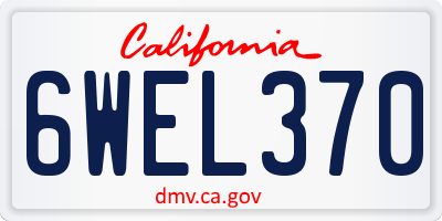 CA license plate 6WEL370