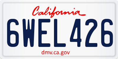 CA license plate 6WEL426