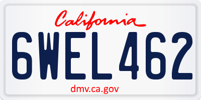 CA license plate 6WEL462