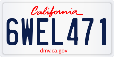CA license plate 6WEL471