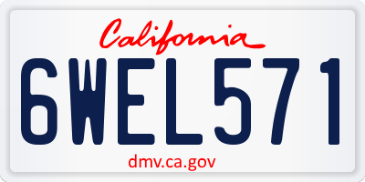 CA license plate 6WEL571