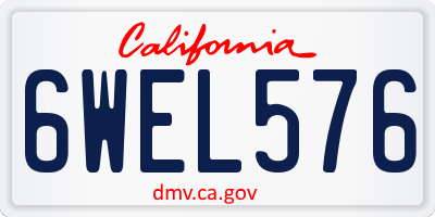 CA license plate 6WEL576