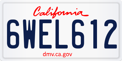 CA license plate 6WEL612