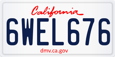 CA license plate 6WEL676