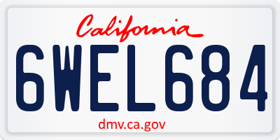 CA license plate 6WEL684