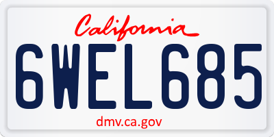 CA license plate 6WEL685