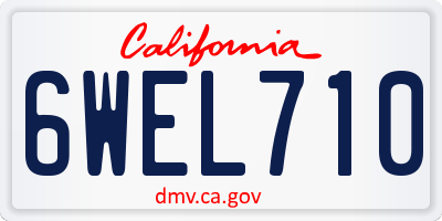 CA license plate 6WEL710