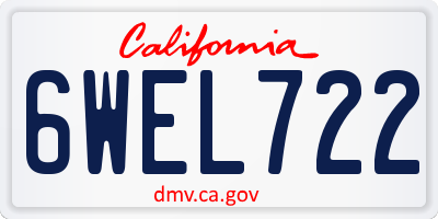 CA license plate 6WEL722