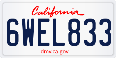 CA license plate 6WEL833