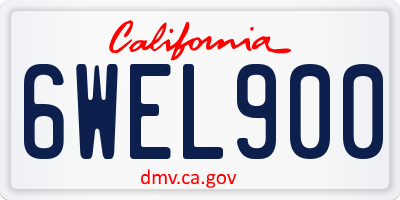 CA license plate 6WEL900