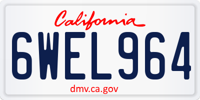 CA license plate 6WEL964