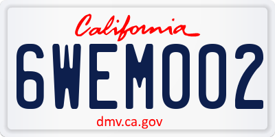 CA license plate 6WEM002