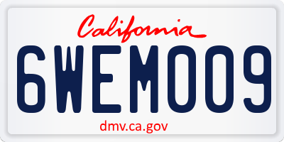 CA license plate 6WEM009