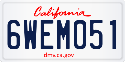 CA license plate 6WEM051