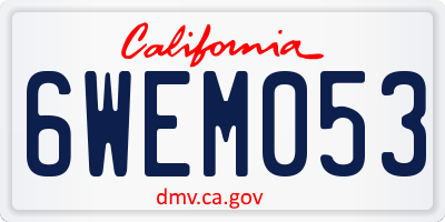 CA license plate 6WEM053