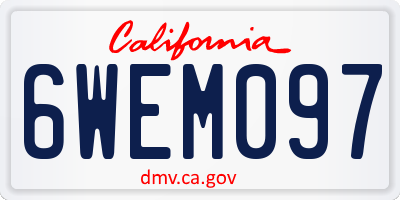 CA license plate 6WEM097