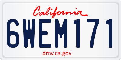 CA license plate 6WEM171
