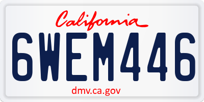 CA license plate 6WEM446
