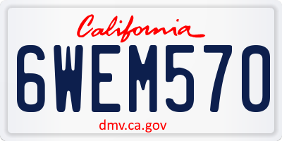 CA license plate 6WEM570