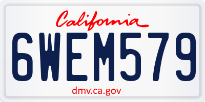 CA license plate 6WEM579