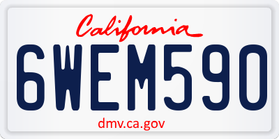 CA license plate 6WEM590