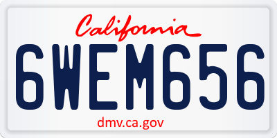 CA license plate 6WEM656