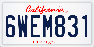 CA license plate 6WEM831