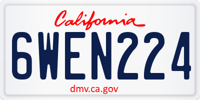 CA license plate 6WEN224